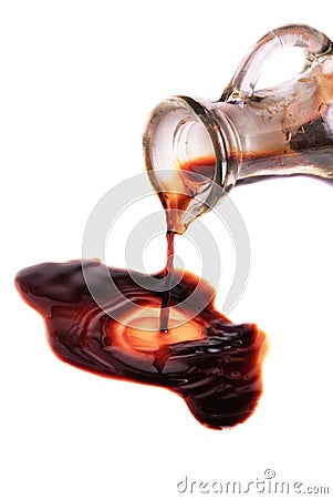 Decanter with balsamic vinegar Stock Photo