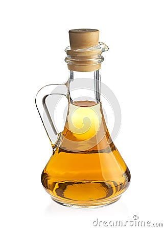 Decanter with organic apple vinegar Stock Photo