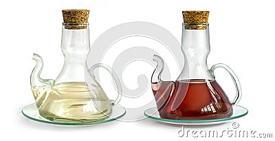 Decanter with vinegar isolated Stock Photo