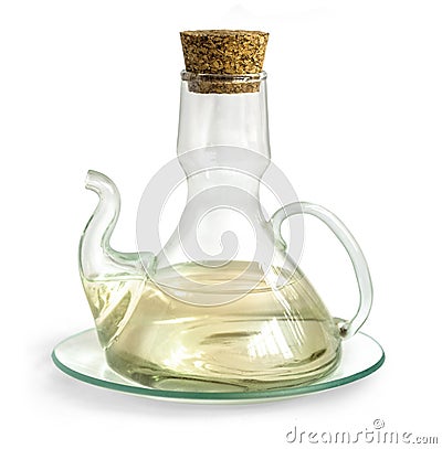 Decanter with vinegar isolated Stock Photo