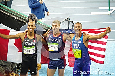 The decathlon medalist at Rio2016 Editorial Stock Photo