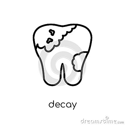 Decay icon. Trendy modern flat linear vector Decay icon on white Vector Illustration