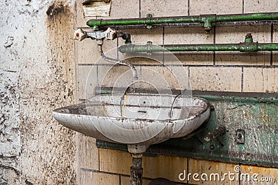 Decay of a washbasin Stock Photo