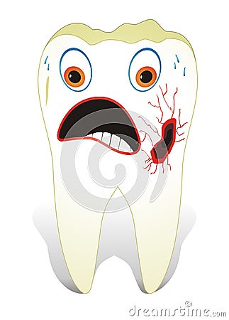 Decayed Molar Tooth Vector Illustration