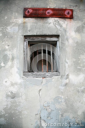 Decaying Window and Wall Stock Photo