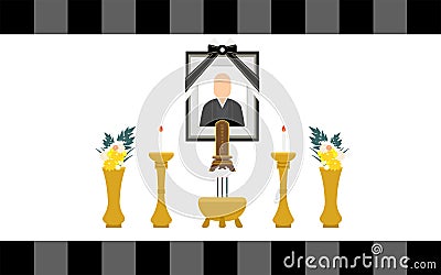 The deceased`s deceased and mortuary tablet, five-legged foot Stock Photo