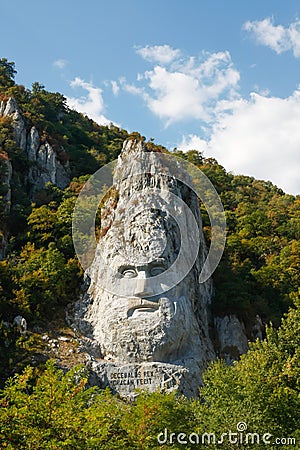 Decebalus rock sculpture Editorial Stock Photo