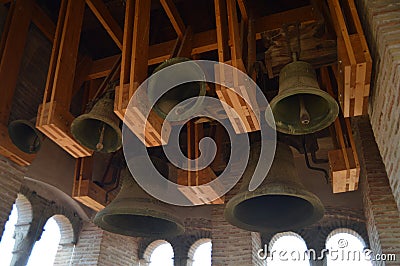 December 26, 2013. Bell Tower Of The Humanity Of Mudejar Architecture Of Aragon In The Church Of San Pedro Dating In The XIV Editorial Stock Photo