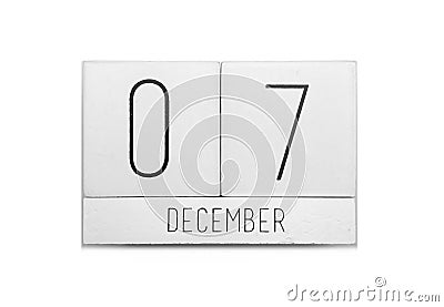 December 7 calendar Stock Photo