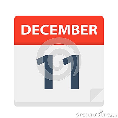 December 11 - Calendar Icon Stock Photo