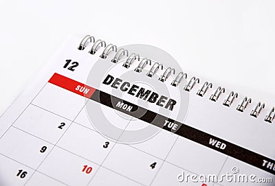 December calendar on a white background Stock Photo