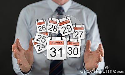 Concept of 31 december Stock Photo