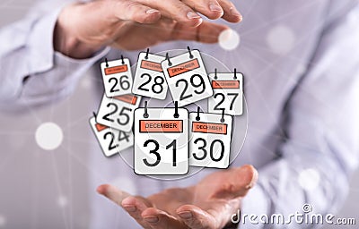 Concept of 31 december Stock Photo