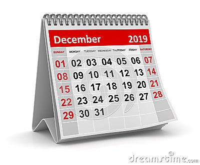 December 2019 Stock Photo