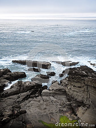 December dusk at Cape Arago outside Coos Bay Stock Photo