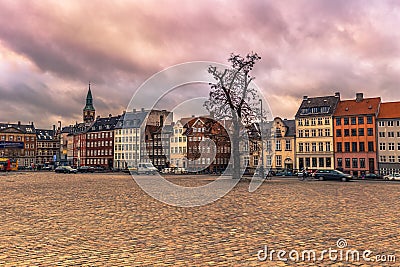 December 05, 2016: Facade of typical Danish buildings in Copenhagen, Denmark Stock Photo