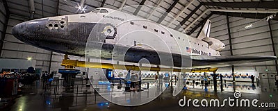 DECEMBER 10, 2018 LOS ANGELES, CA, USA - Space Shuttle Endeavor on display at the California Science Center, Los Angeles, CA Editorial Stock Photo