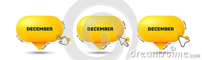 December month icon. Event schedule Dec date. Click here buttons. Vector Vector Illustration