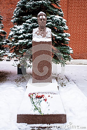 Necropolis near the Kremlin wall Editorial Stock Photo