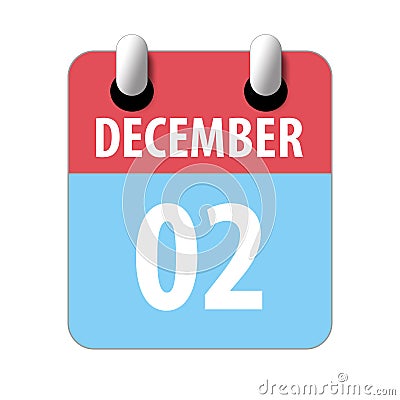 december 2nd. Day 2 of month,Simple calendar icon on white background. Planning. Time management. Set of calendar icons for web Stock Photo