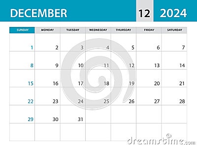 December 2024 template - Calendar 2024 template vector, planner monthly design, Desk calendar 2024, Wall calendar design, Minimal Vector Illustration