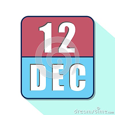 december 12th. Day 12 of month,Simple calendar icon on white background. Planning. Time management. Set of calendar icons for web Stock Photo