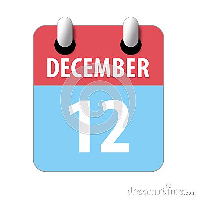 december 12th. Day 12 of month,Simple calendar icon on white background. Planning. Time management. Set of calendar icons for web Stock Photo