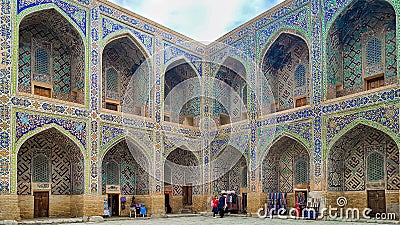 December 2018, Uzbekistan, Samarkand, Registan Square, Madrasa Sherdor `Resident of the Lions` Editorial Stock Photo