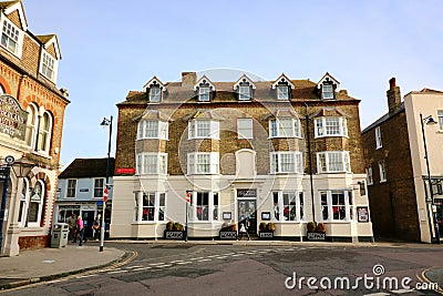 16 December 2020 - Whitstable UK: Exterior of classic restaurant building Editorial Stock Photo