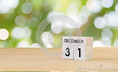 December wooden cube calendar Stock Photo