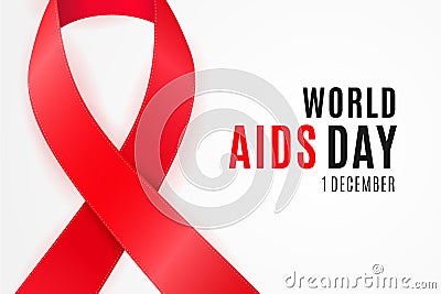 1 of December is a worldwide National Awareness Day of HIV infections and solidarity for the AIDS victims Vector Illustration