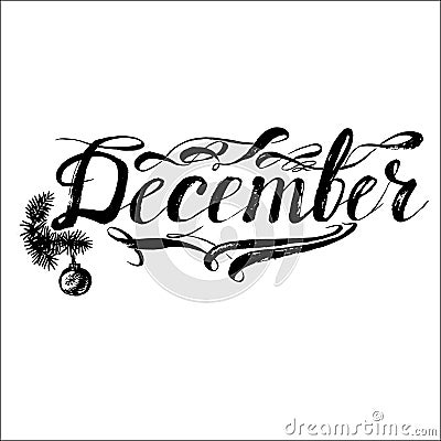 December& x27;s months lettering vector Vector Illustration