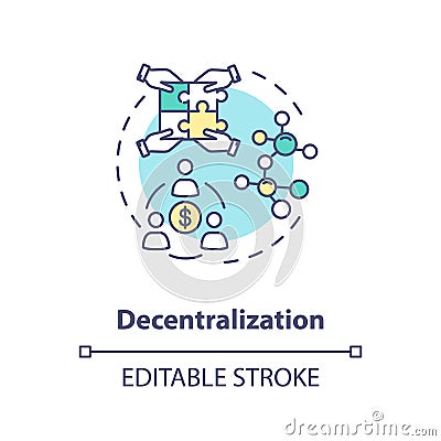 Decentralization concept icon Vector Illustration