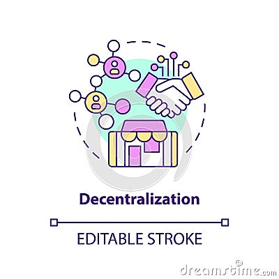 Decentralization concept icon Vector Illustration