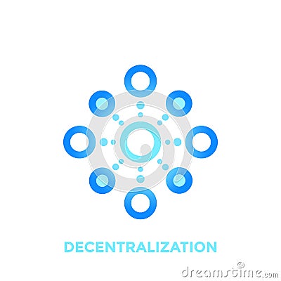 Decentralization vector icon, logo on white Vector Illustration