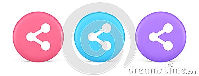 Decentralize compound connection encrypted network button cyberspace management 3d circle icon Vector Illustration