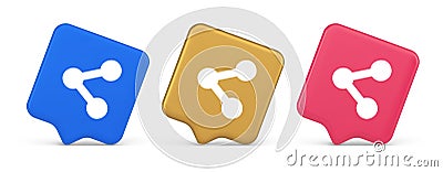 Decentralize compound connection encrypted network button cyberspace management 3d speech bubble icon Vector Illustration
