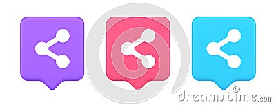 Decentralize compound connection encrypted network button cyberspace management 3d speech bubble icon Vector Illustration