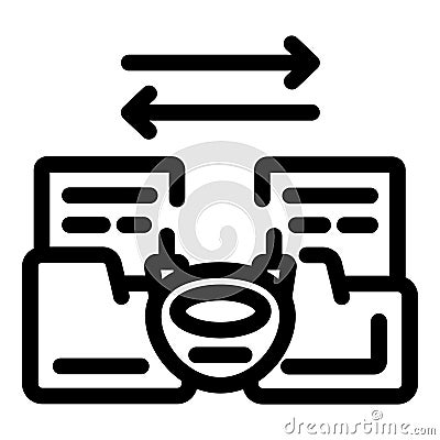 Decentralized database synchronization system icon Vector Illustration
