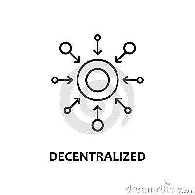 decentralized icon with name. Element of crypto currency for mobile concept and web apps. Thin line decentralized icon can be used Stock Photo