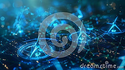 A decentralized network of renewable energy sources enabled by 5G and blockchain promoting secure and transparent energy Stock Photo