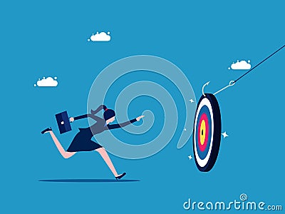 Deceptive target. Businesswoman is the victim of target. vector Vector Illustration