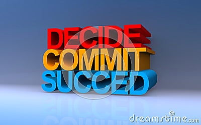 decide commit succed on blue Stock Photo