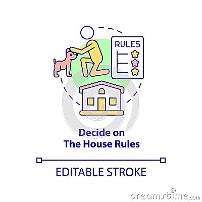 Decide on house rules concept icon Vector Illustration