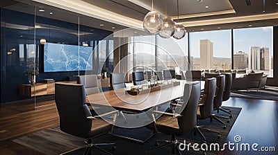 The Decision Chamber - In the heart of a corporate meeting room, decisions are forged that will shape the trajectory of business Stock Photo