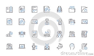 Decision concept line icons collection. Dilemma, Choice, Options, Resolution, Consequence, Judgment, Conclusion vector Vector Illustration
