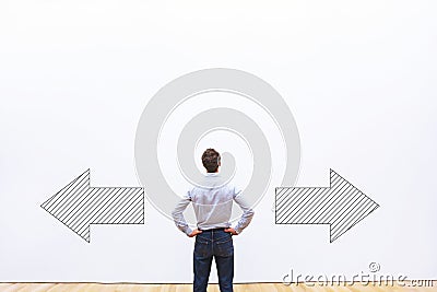 Decision making, choice or doubt concept Stock Photo