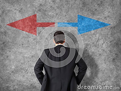 Decision making concept - businessman making decisions Stock Photo