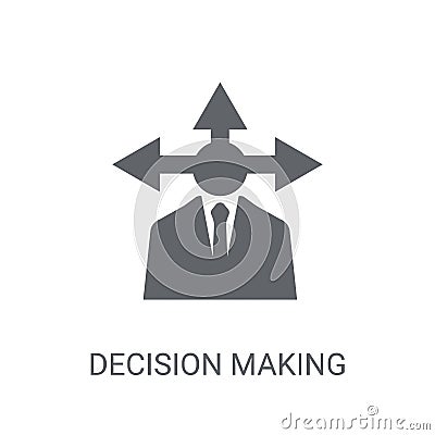 Decision making icon. Trendy Decision making logo concept on whi Vector Illustration
