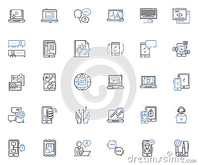 Decision-making line icons collection. Resolve, Determine, Choose, Opt, Elect, Scan, Analyze vector and linear Vector Illustration